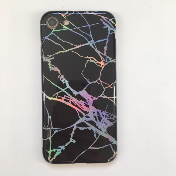 NEW iPhone 7/8/7+/8+/X/XS Holographic Marble Case - Picture 5 of 6